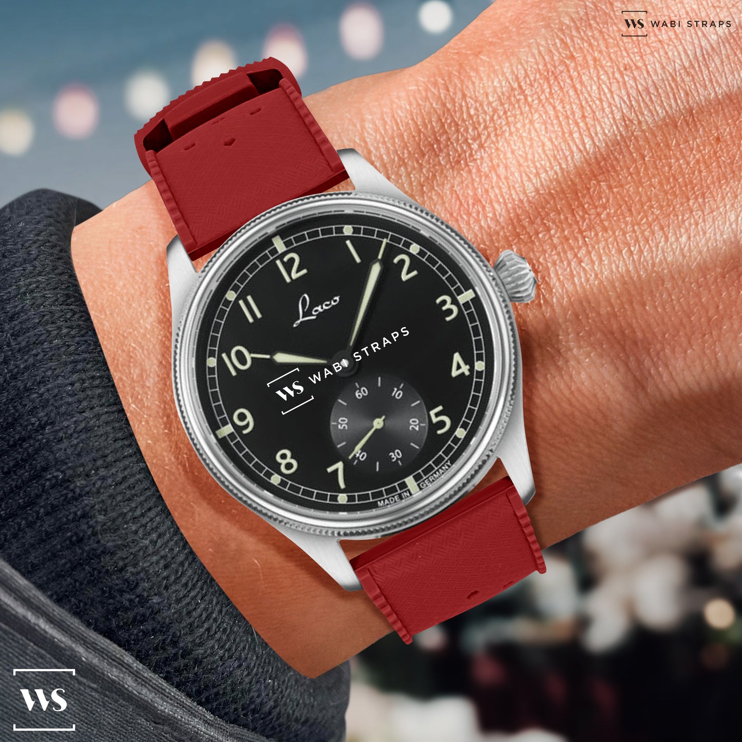 Red Vintage Perforated Tropical Strap