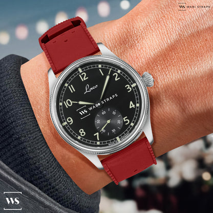 Red Vintage Perforated Tropical Strap