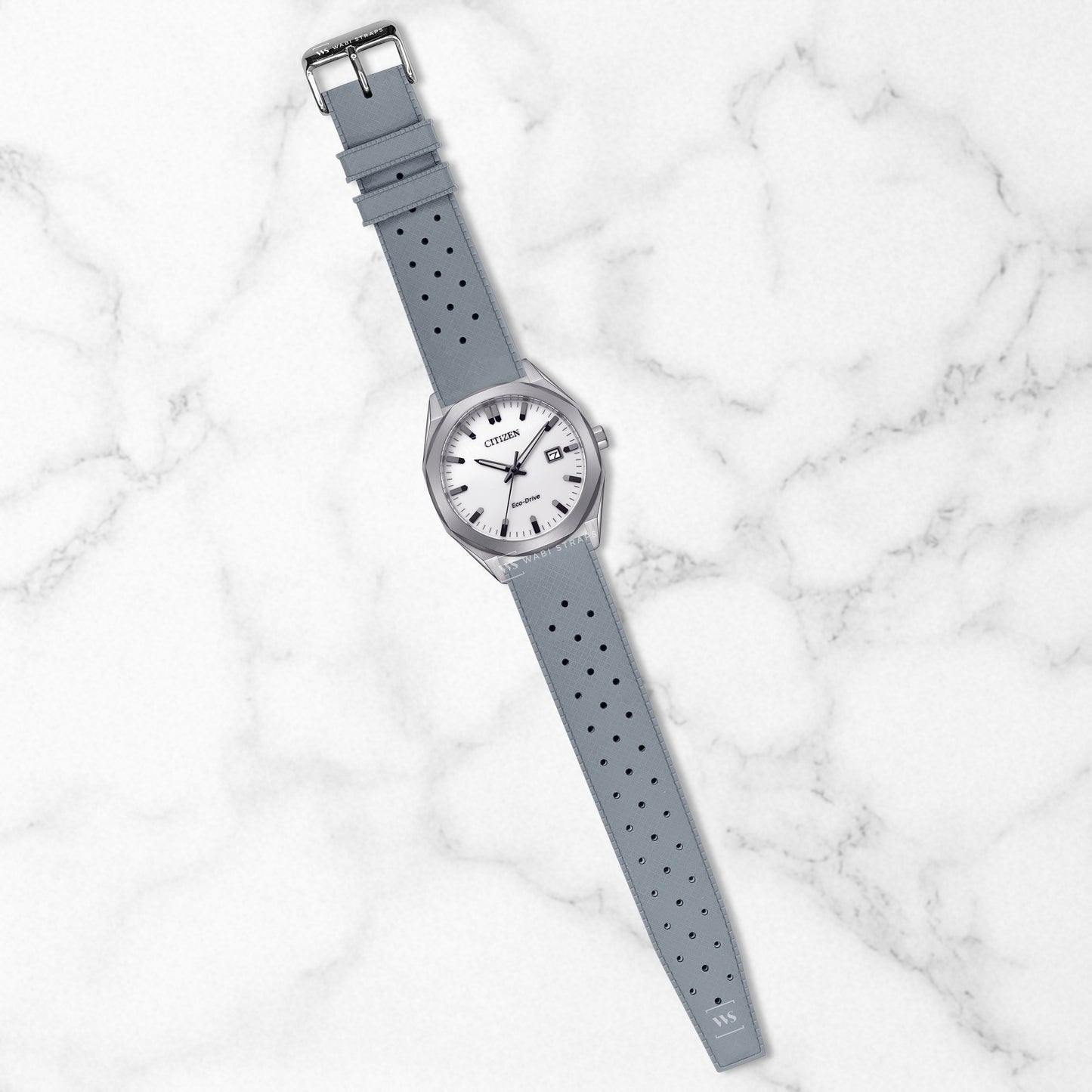 Grey Vintage Perforated Tropical Strap