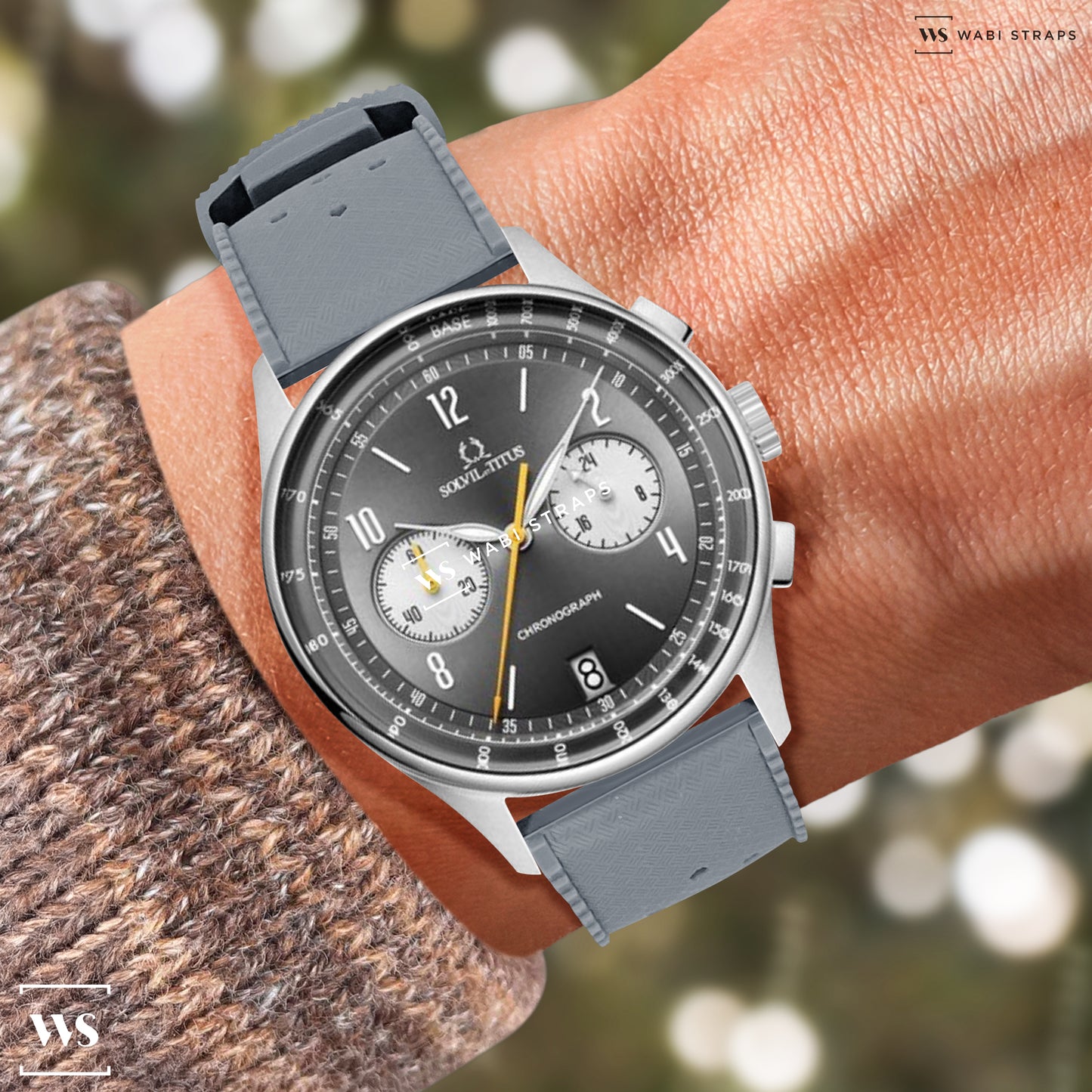 Grey Vintage Perforated Tropical Strap