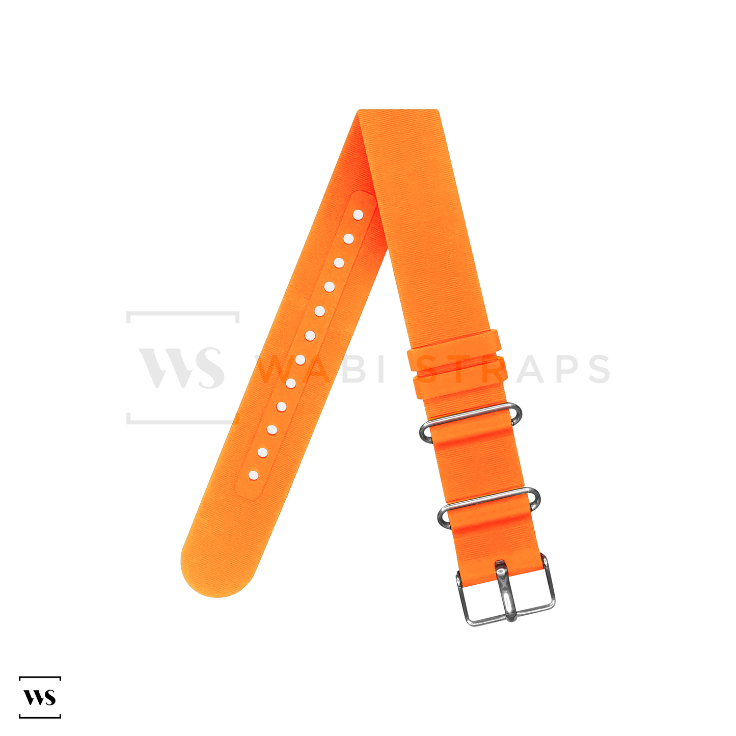 Orange Rubber Single Pass Strap