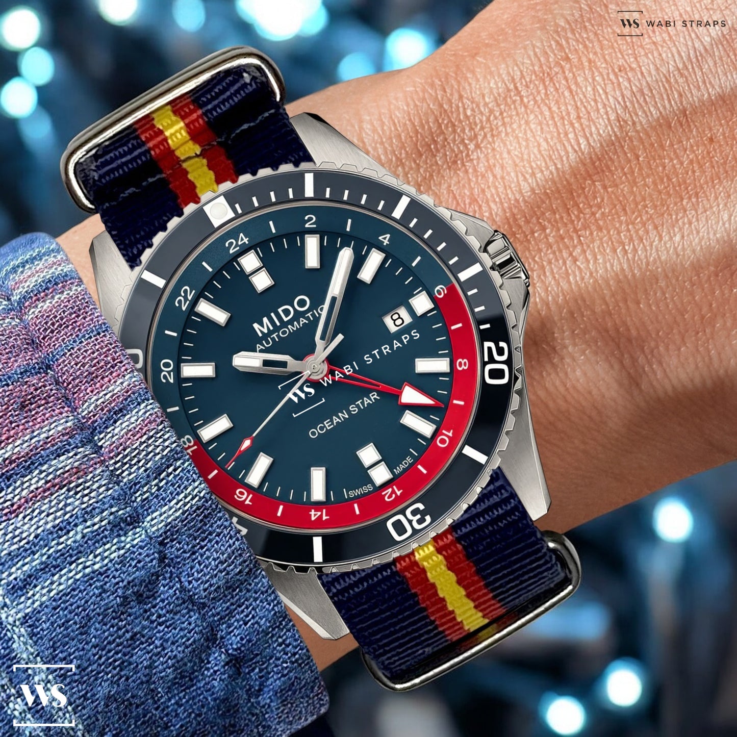 Blue, Red & Yellow Regimental British Military Watch Strap