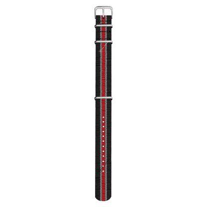 Black, Grey & Red Regimental British Military Watch Strap