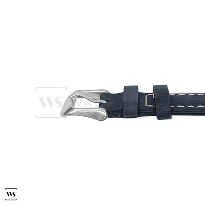 Blue Aviator Crazy Horse Riveted Leather Strap