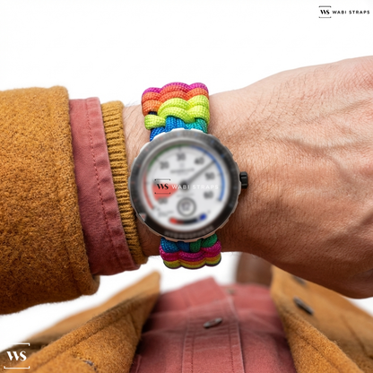 Rainbow Woven Nylon Watch Strap on Reservoir Hydrosphere 45mm Mens Watch RSV03.HY/130-21.AG