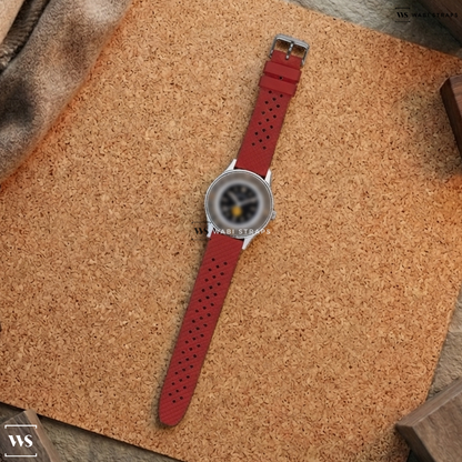 Red Textured Rubber Watch Strap on Blancpain Vintage Fifty Fathoms Aqualung NO RADIATION Circa 1965 41MM