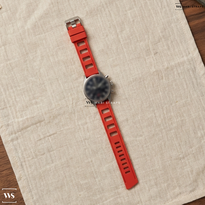 Red Perforated Rubber Watch Strap on IWC Pilot Watch IW389401 Chronograph 41 Top Gun 2023