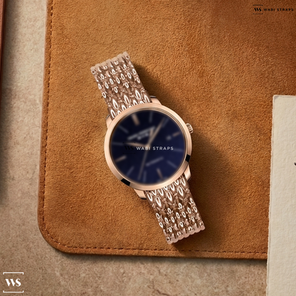 Rose Gold Honeycomb Metal Watch Bracelet on Girard-Perregaux 1966 Orion 49555-52-431-BB4A