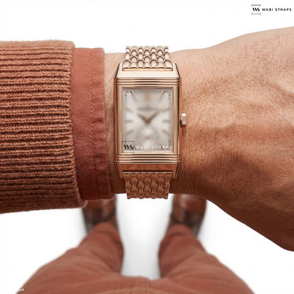 Rose Gold Honeycomb Metal Watch Bracelet on Jaeger-LeCoultre Reverso Tribute Small Seconds 45.6 X 27.4mm Pink Gold 750/1000 (18 Carats) - Manual Winding Q7132521