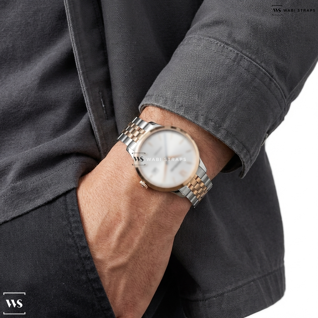 Silver Jubilee Metal Watch Bracelet on Montblanc Heritage 39mm 111625