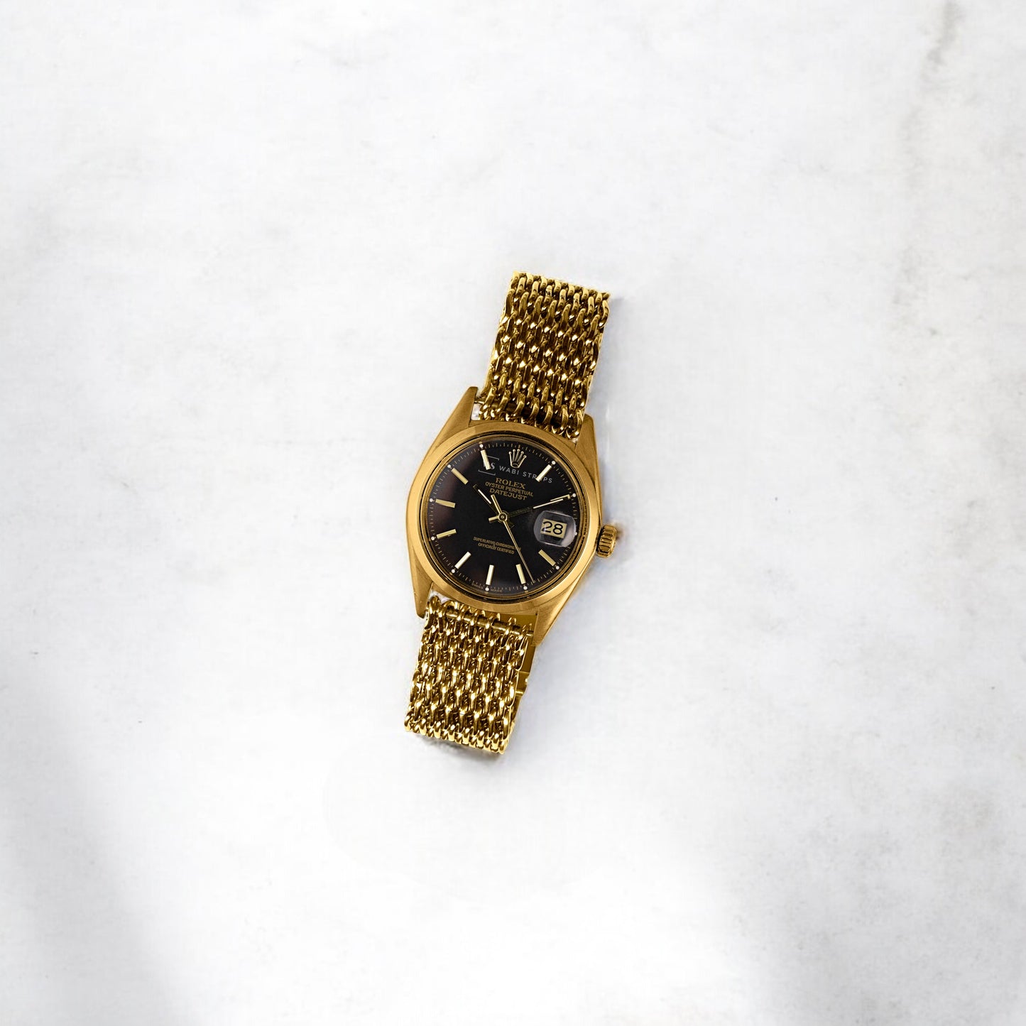 Gold Shark Mesh Watch Bracelet