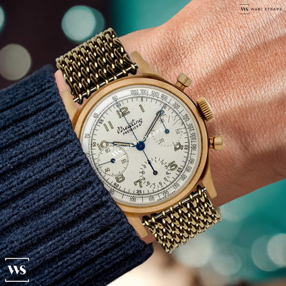 Gold Shark Mesh Watch Bracelet
