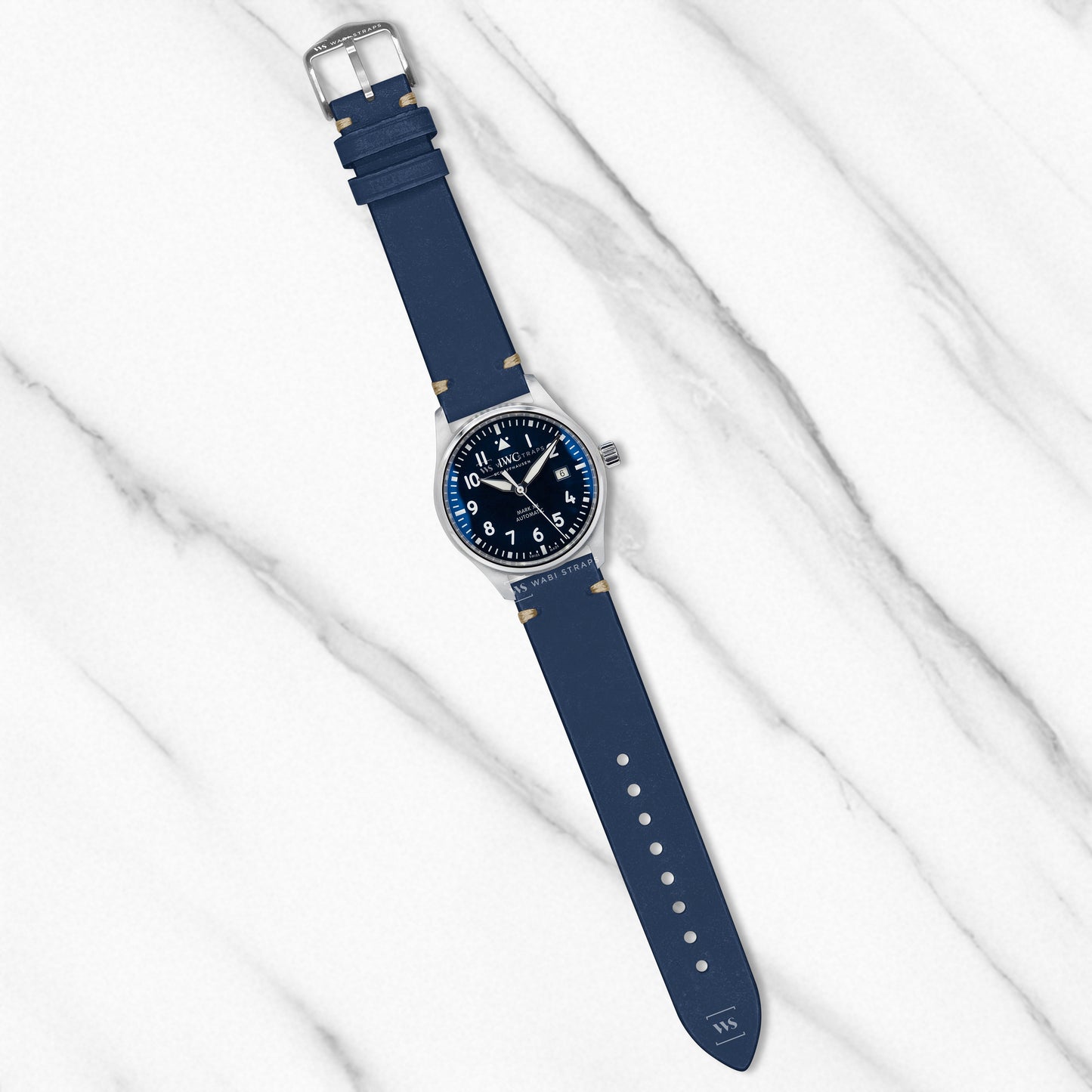 Blue Vintage Leather Watch Strap