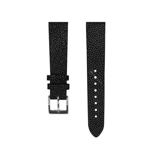 Black Polished Stingray Skin Strap