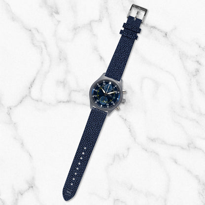 Blue Polished Stingray Skin Strap