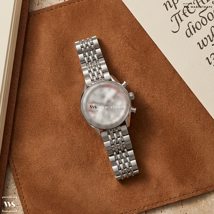 Silver 5-Row Rice Beads Metal Watch Bracelet on TAG Heuer Carrera Chronosprint X Porsche Special Edition 42mm Mens Watch Silver CBS2011.FC6529