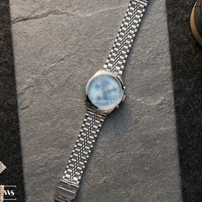 Silver Folded Railroad Metal Watch Bracelet on Tissot PR 100 Chronograph 40mm Mens Watch T1504171135100