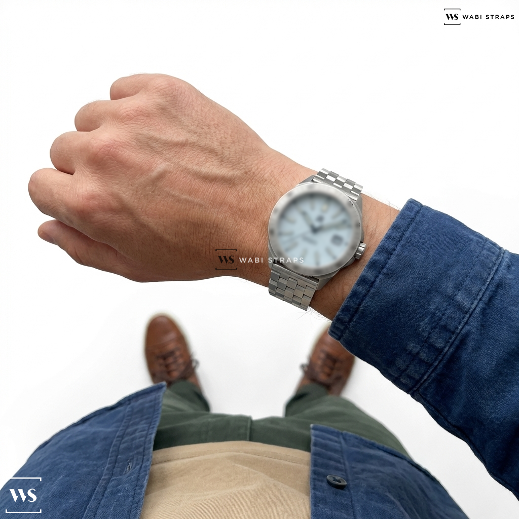 Silver Brick Metal Watch Bracelet on RZE ENDEAVOUR - VATNAJÖKULL