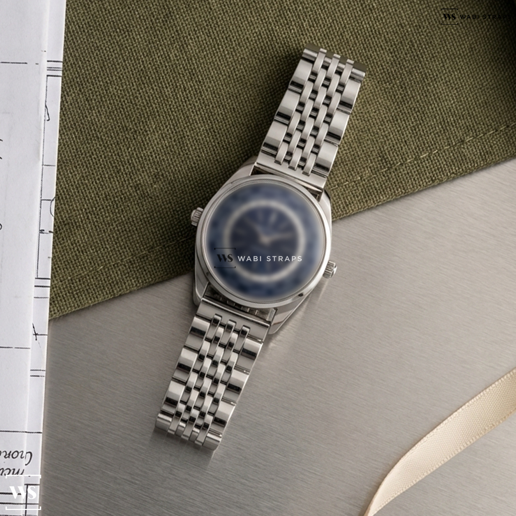 Silver 7-Link Jubilee Metal Watch Bracelet on Bucherer Heritage Worldtimer Limited Edition For Hodinkee 00.10805.08.53.99