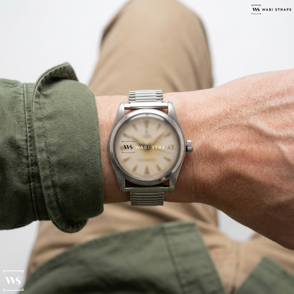 Silver Polished Steel Watch Bracelet on Tudor Oyster Radium Burn
