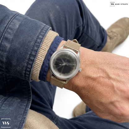 Grey Pebbled Leather Watch Strap on Vero 36 Automatic LE