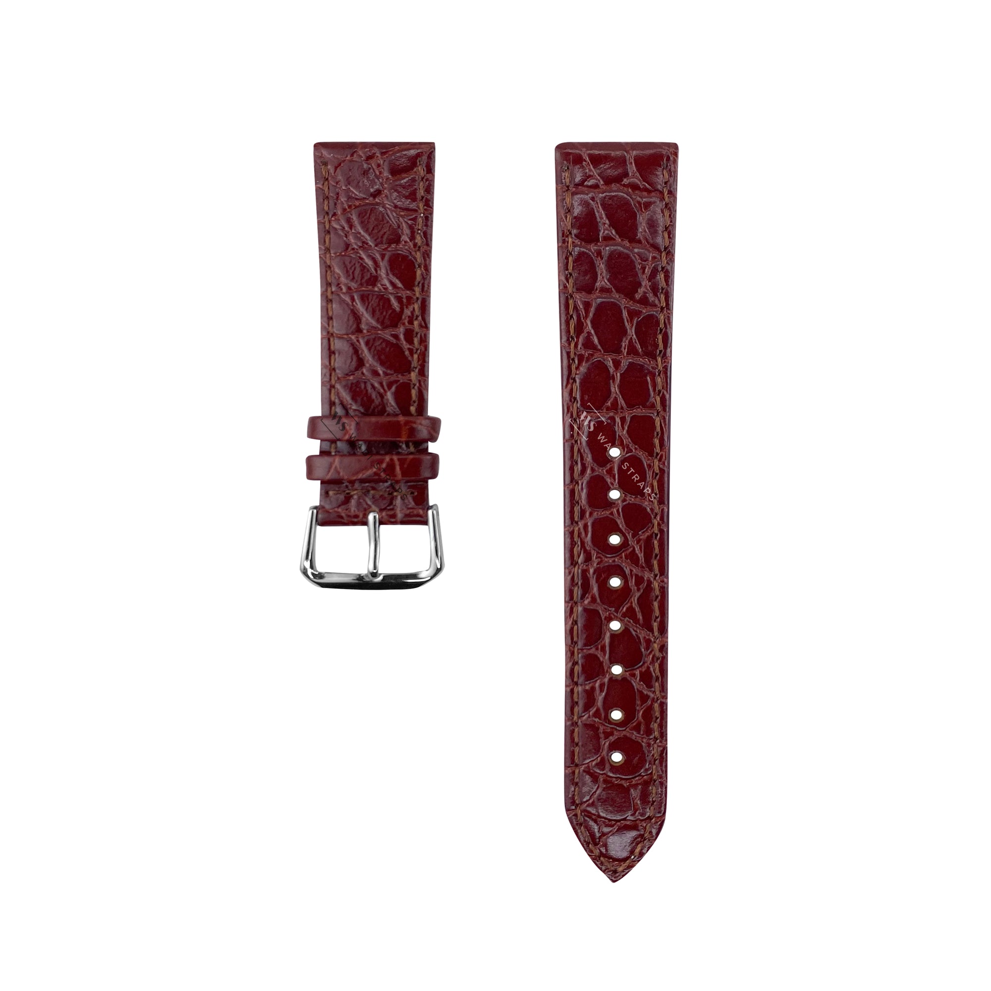 Maroon Tapered Dress Watch Strap wabistraps