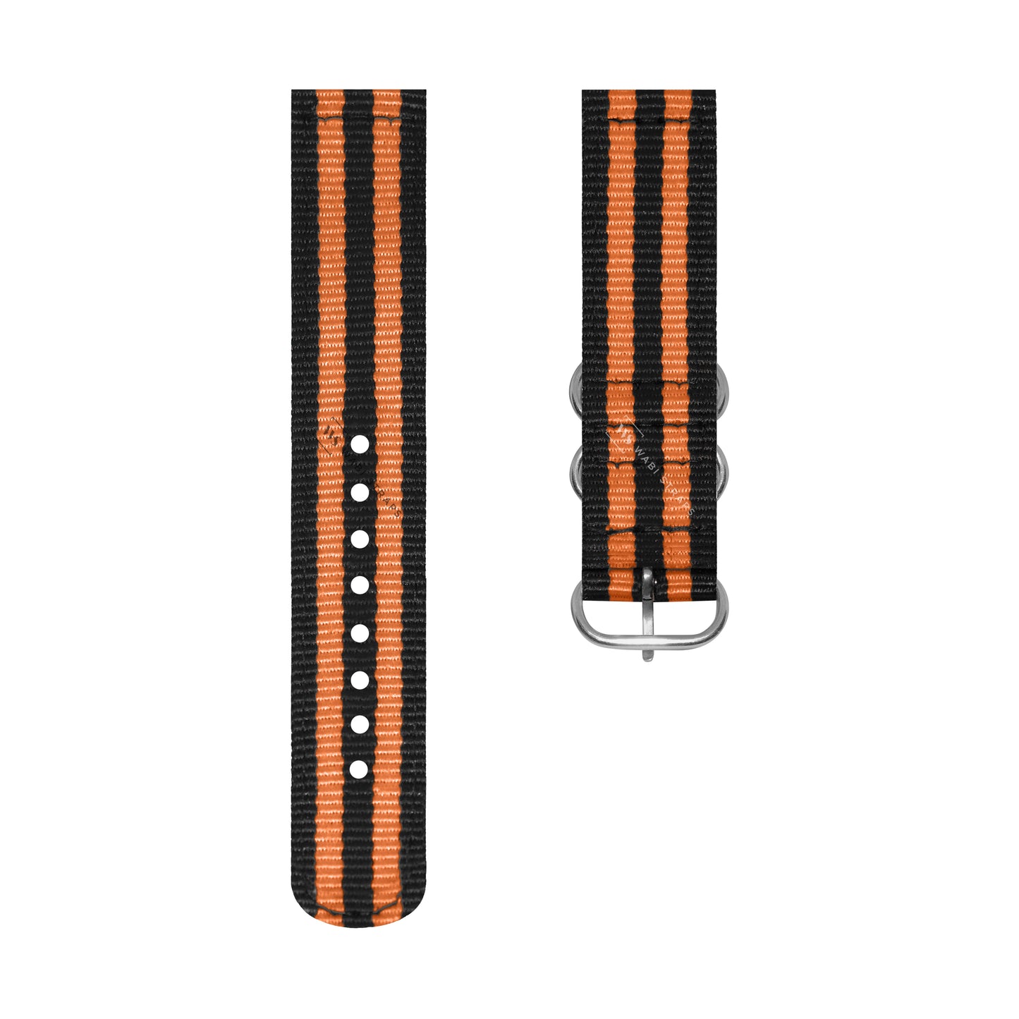 Black & Orange 3-Ring Hardware Two Piece NavSpec British Military Strap