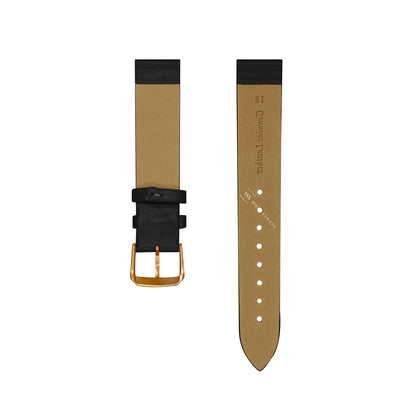 Black Ultra Thin Bonded Leather Strap