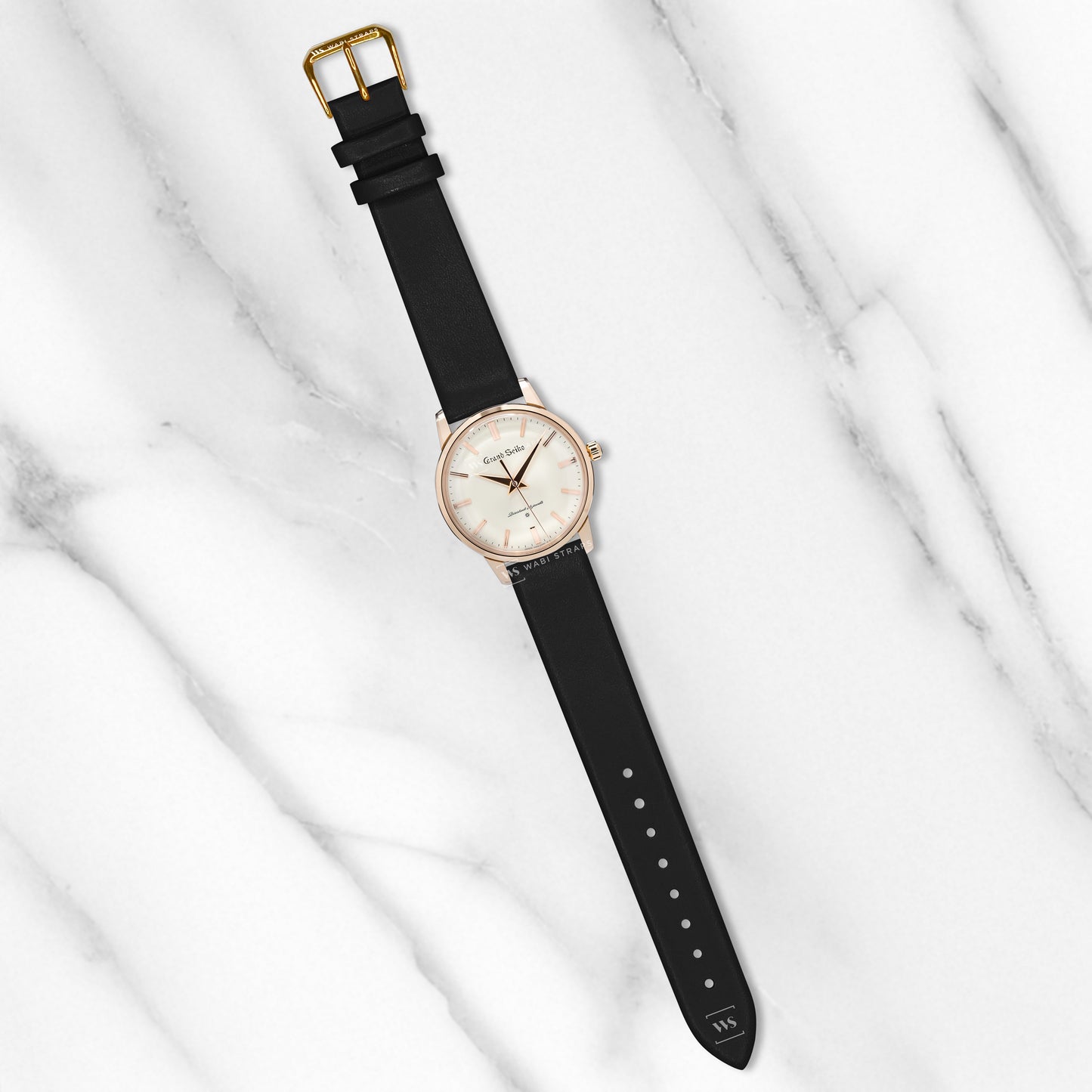 Black Ultra Thin Bonded Leather Strap
