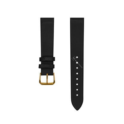 Black Ultra Thin Bonded Leather Strap