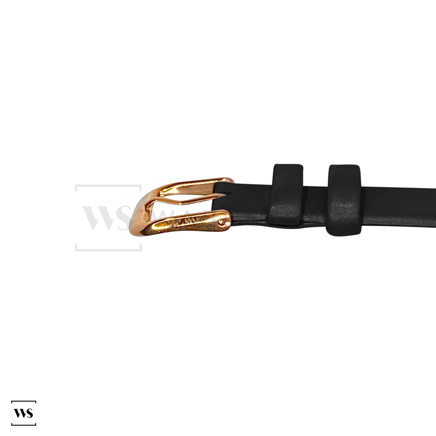 Black Ultra Thin Bonded Leather Strap