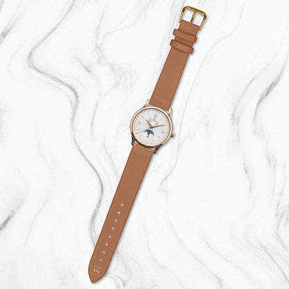 Brown Ultra Thin Bonded Leather Strap