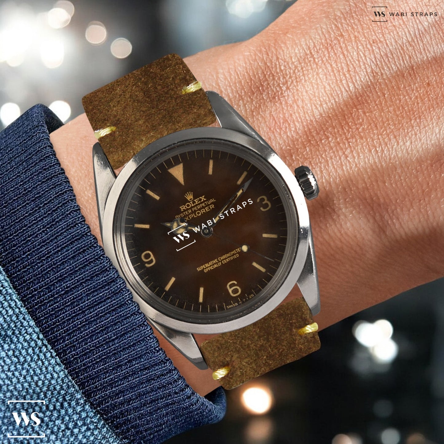 Dirty Green Velvet Watch Strap