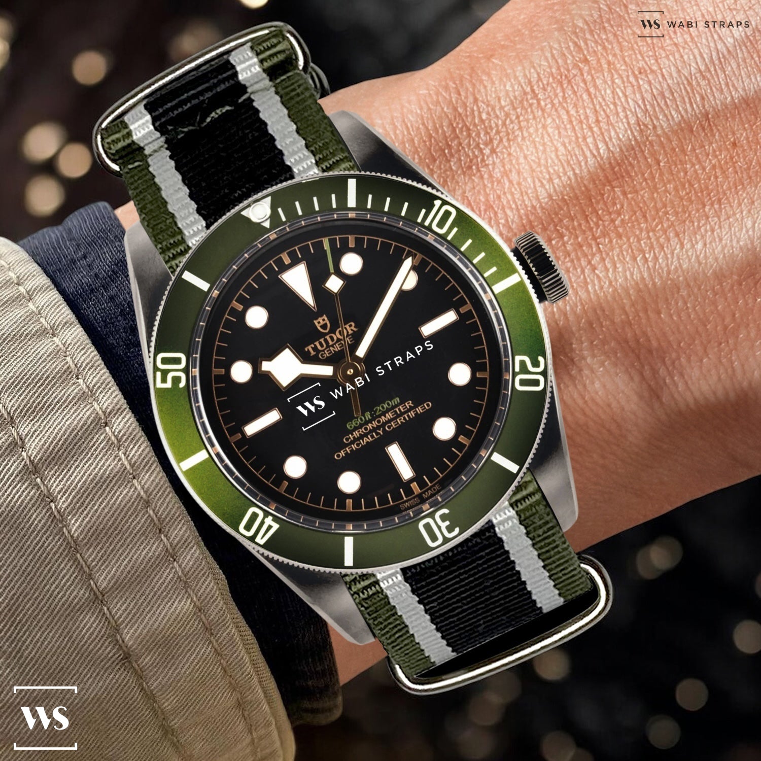 Green, White Black Retro British Military Watch Strap – wabistraps