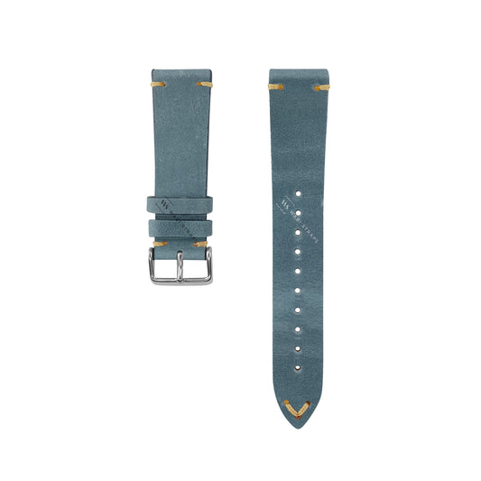 Grey Two Stitch Smooth Leather Strap