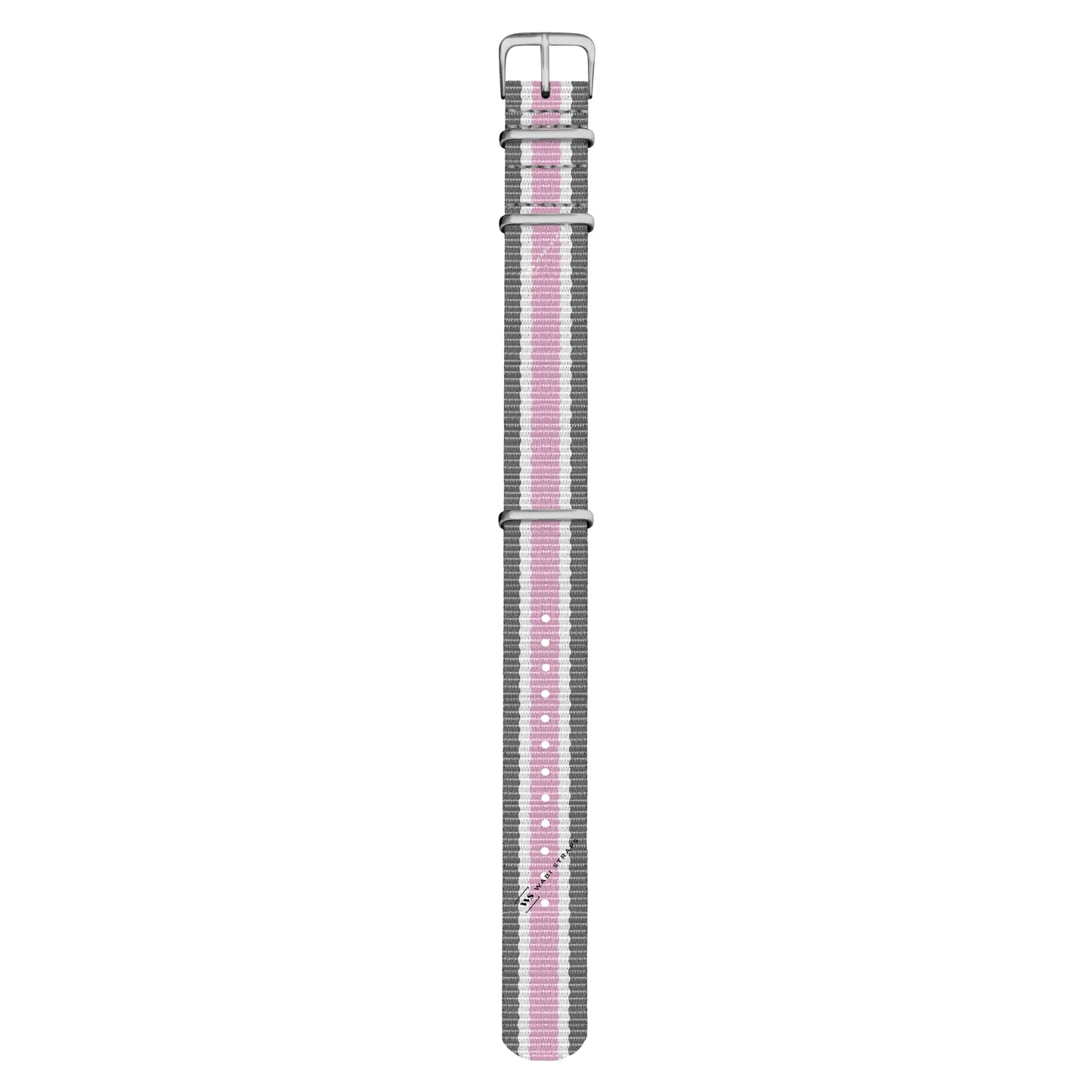 Grey, White & Pink Retro British Military Watch Strap