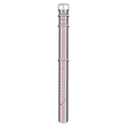 Grey, White & Pink Retro British Military Watch Strap