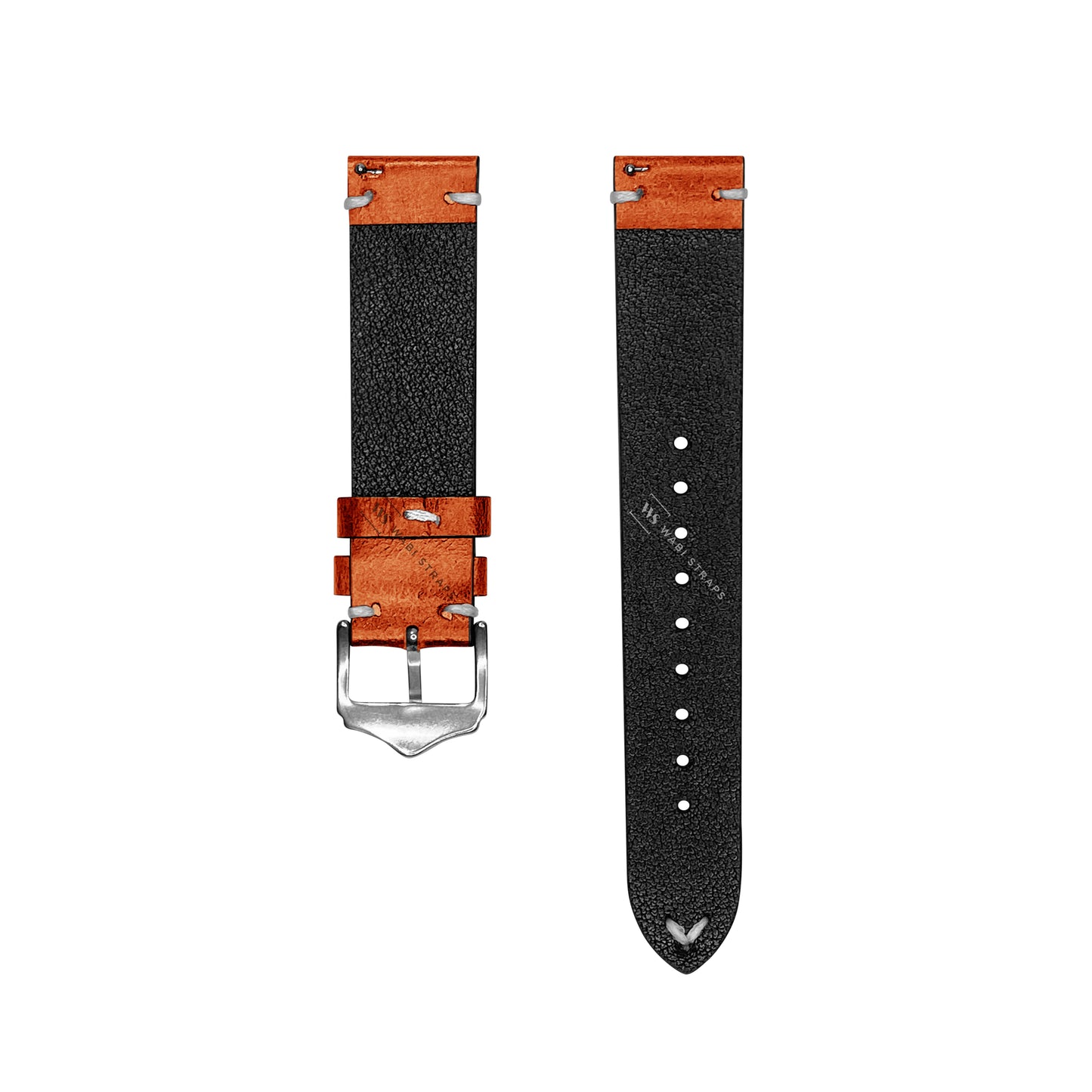 Tan Two Stitch Waxed Vintage Leather Strap