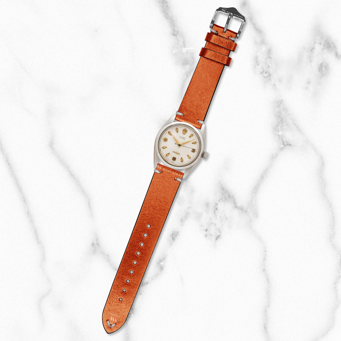 Tan Two Stitch Waxed Vintage Leather Strap