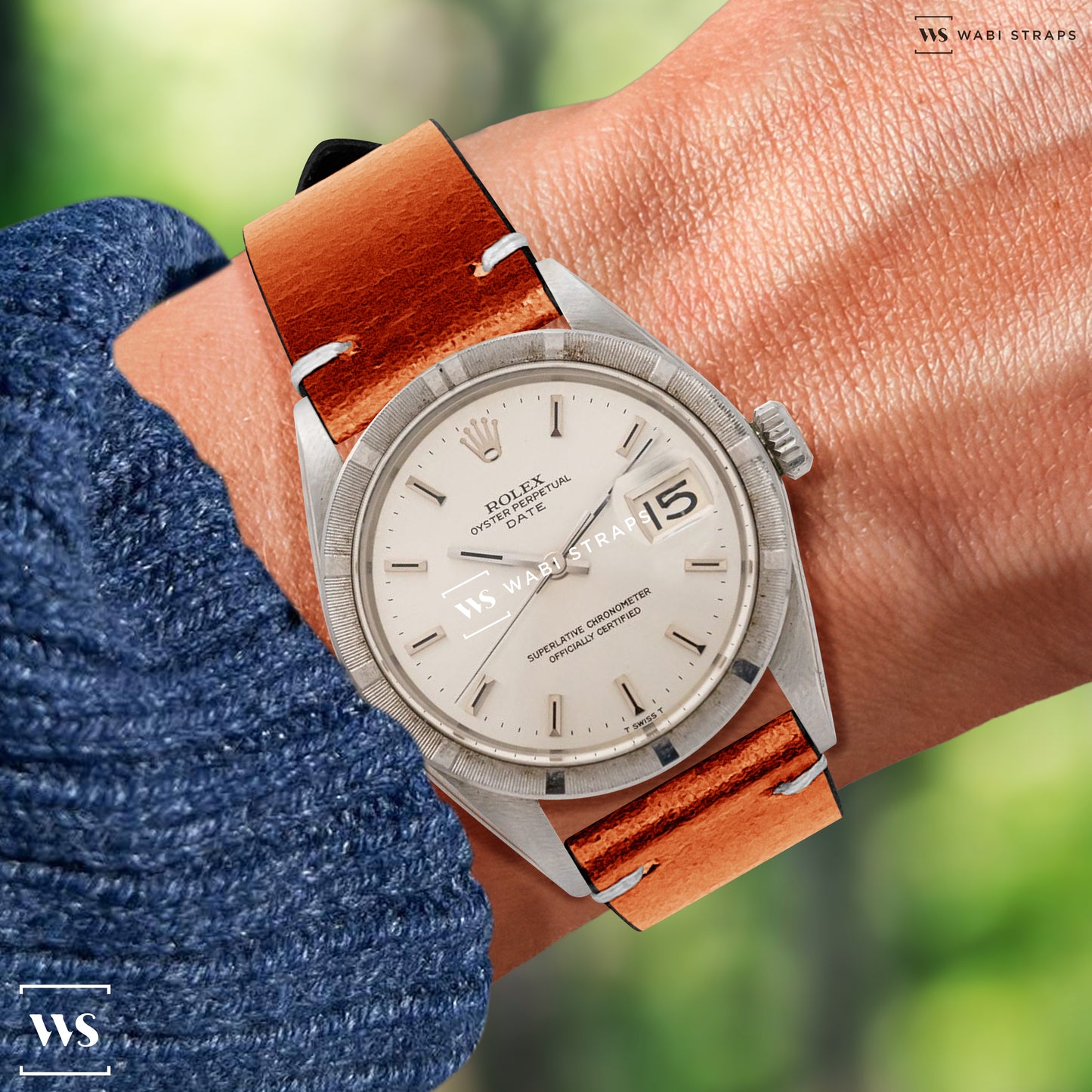 Tan Two Stitch Waxed Vintage Leather Strap