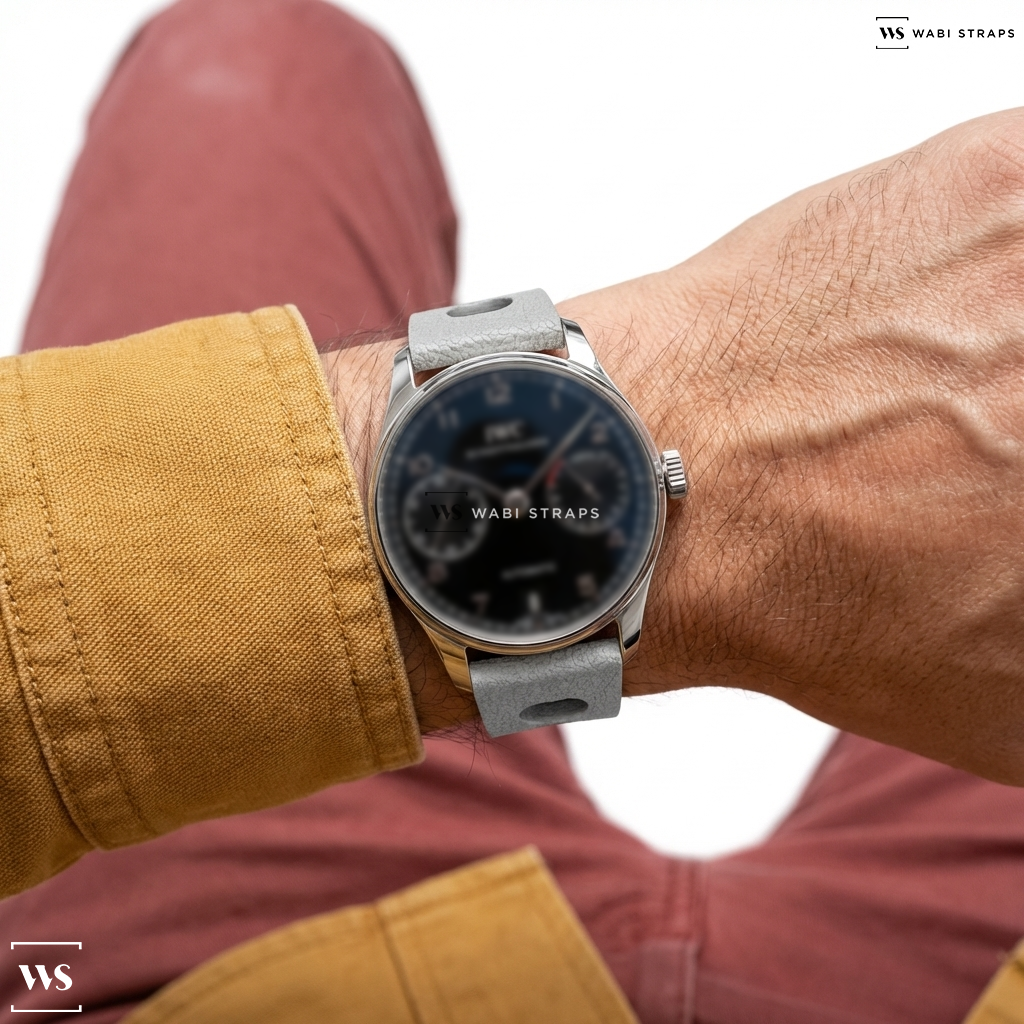 White Perforated Silicone Watch Strap on IWC Schaffhausen Portugieser 7 Days