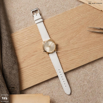 White Cross Hatch Leather Watch Strap on Rolex Ref. 7002