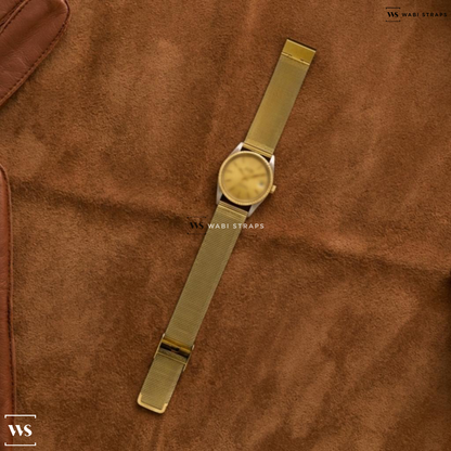 Gold Fine Metal Link Metal Watch Bracelet on Tudor Oysterdate Two Tone