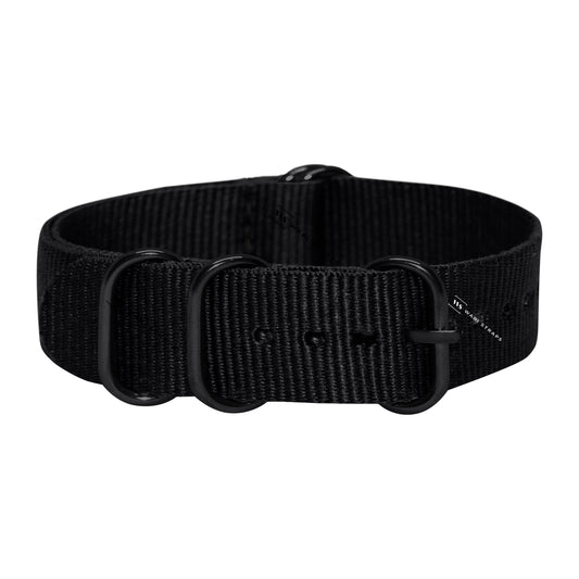 Black Plain 5-Ring Hardware NavSpec British Military Strap (Black Buckle)