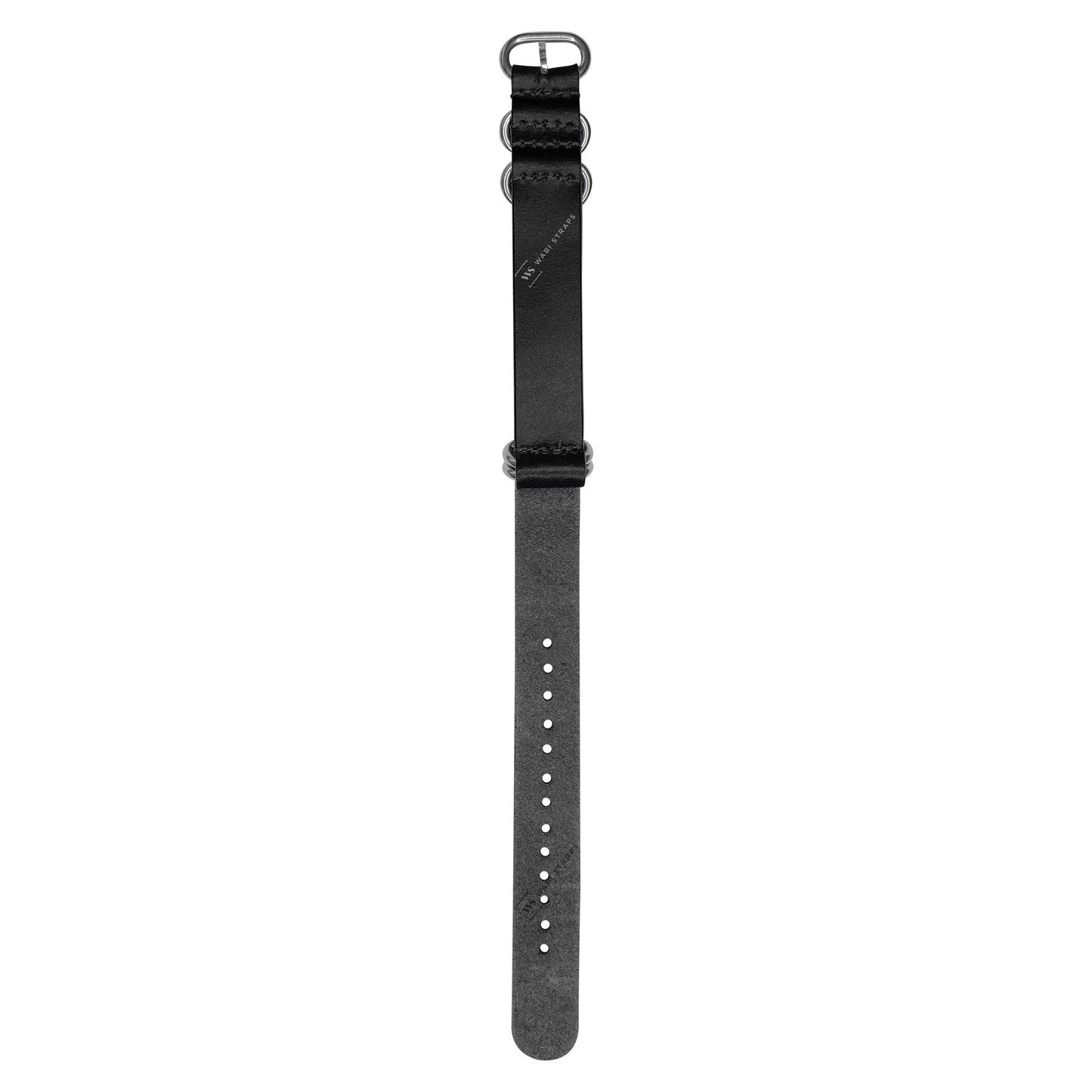 Black Vintage Leather 5-Ring Hardware NavSpec British Military Strap