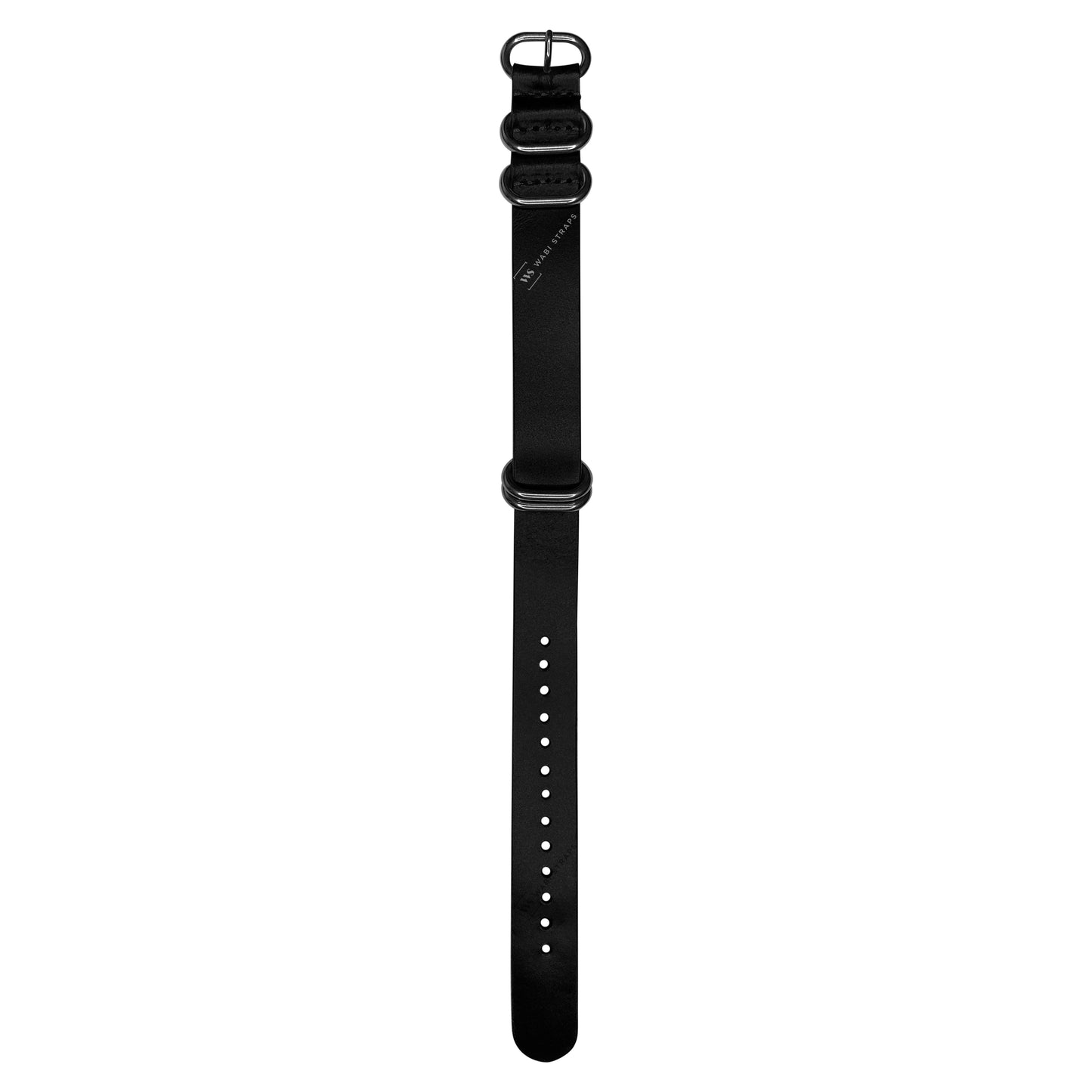 Black Vintage Leather 5-Ring Hardware NavSpec British Military Strap