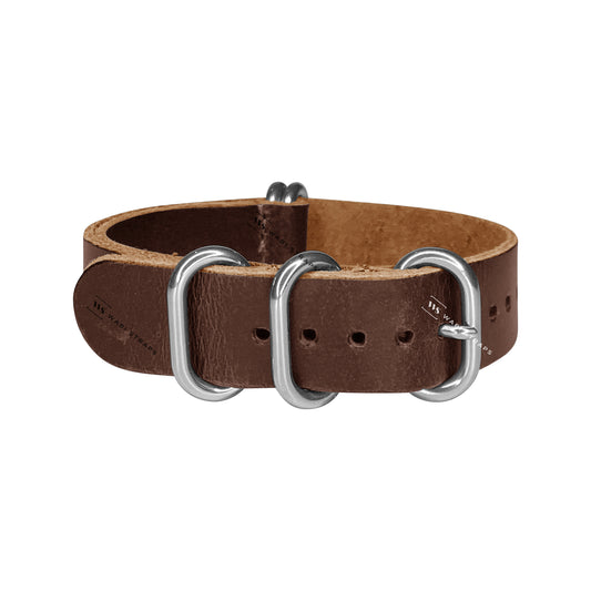 Dark Brown Vintage Leather 5-Ring Hardware NavSpec British Military Strap