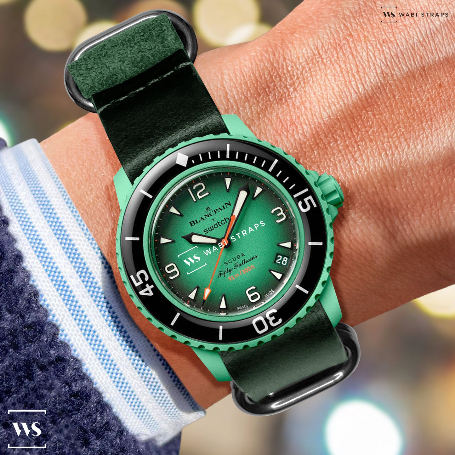 Dark Green Vintage Leather NavSpec Strap
