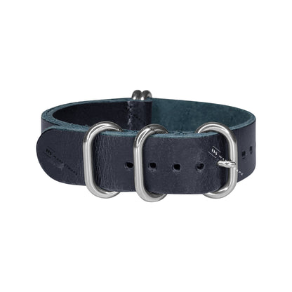Dark Blue Vintage Leather 5-Ring Hardware NavSpec British Military Strap