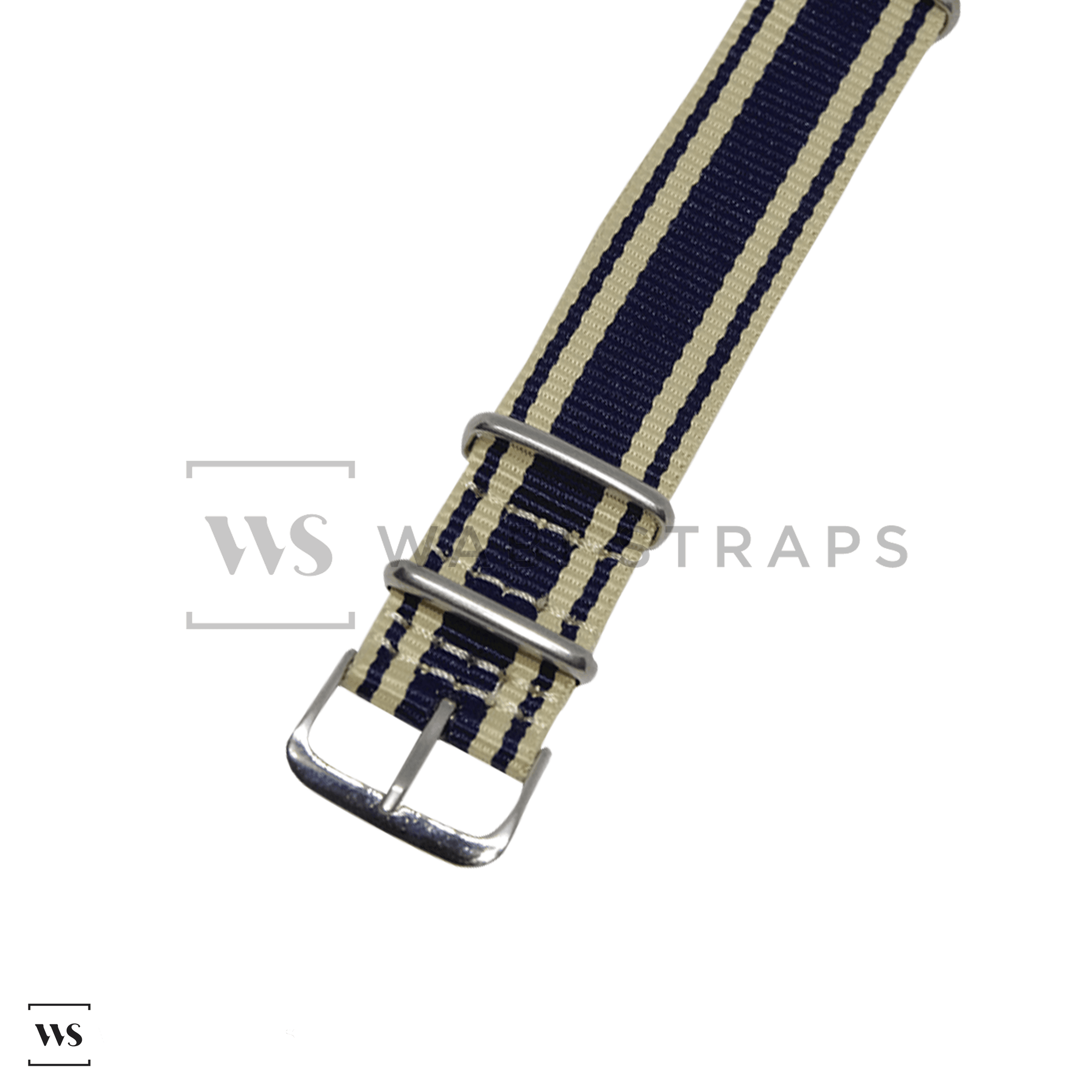 Beige & Navy Vintage British Military Watch Strap